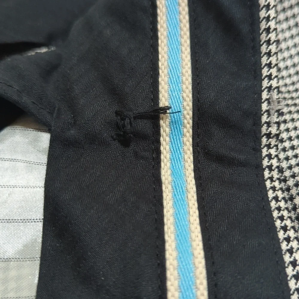 Unbranded Tailored Italian Wool Black/White Herringbone Suit Men's Size 50